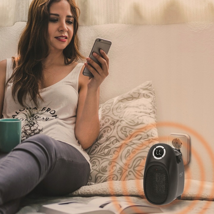 MINI GRZEJNIK ELEKTRYCZNY FARELKA TERMOWENTYLATOR OGRZEWACZ TIMER