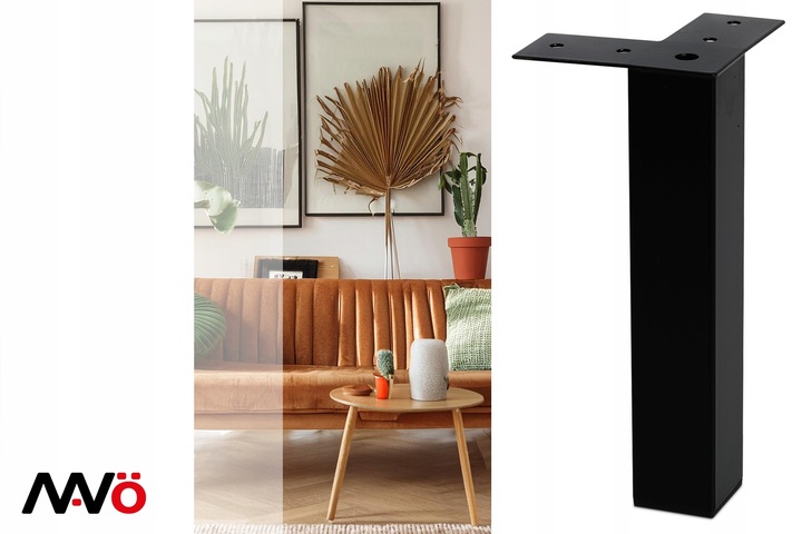 4x NÓŻKA MEBLOWA CZARNA NÓŻKA METALOWA DO SZAFKI NOGI DO SOFY LOFT