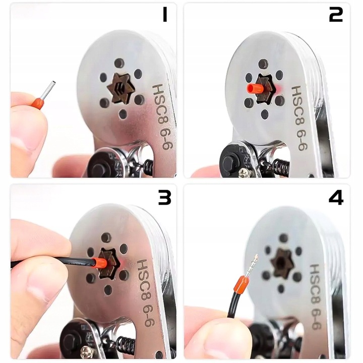 ZACISKARKA DO KABLI SZEŚCIOKĄTNA PRASKA TULEJEK KONEKTORÓW ZESTAW 1200