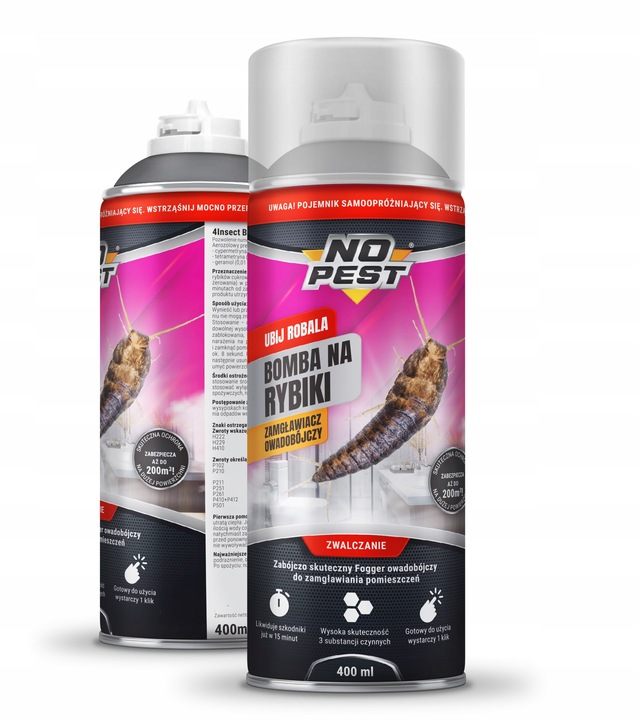 PREPARAT BOMBA FOGGER ŚRODEK NA RYBIKI CUKROWE SREBRZYKI NO PEST 400ML