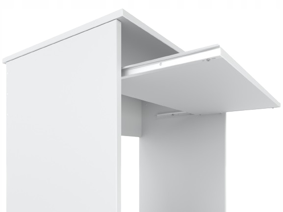 MAŁE BIURKO BIAŁE SZKOLNE 68 CM Z PÓŁKA NA KLAWIATURE KOMPUTEROWE