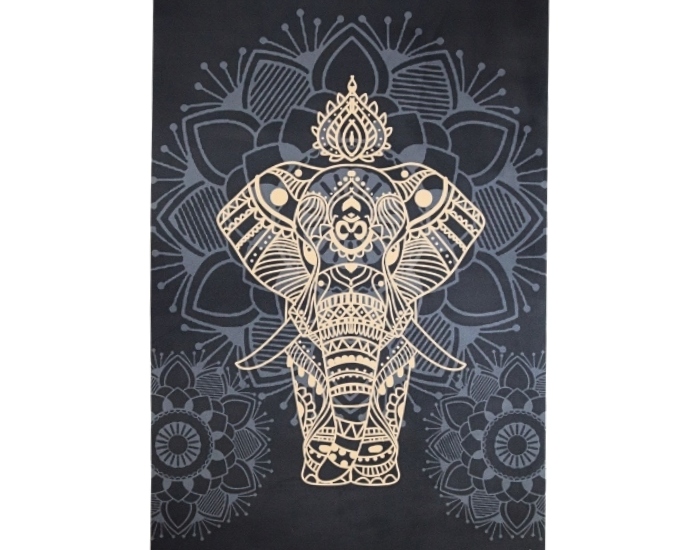 PIĘKNA MATA PREMIUM DO JOGI ĆWICZEŃ STABILNA ZAMSZOWA MIĘKKA 4 MM ZE WZOREM