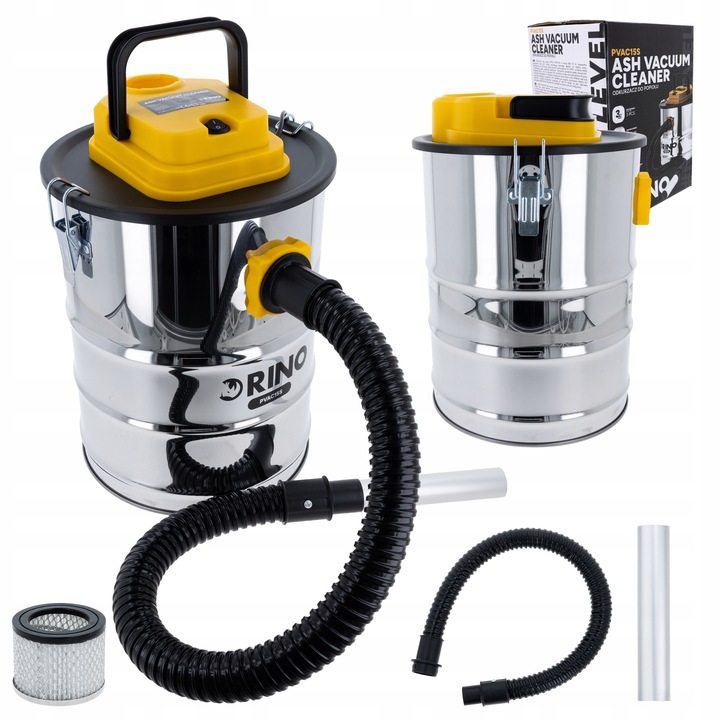 ODKURZACZ DO POPIOŁU KOMINKOWY MOCNY DO GRILLA 15L BEZWORKOWY 800 W