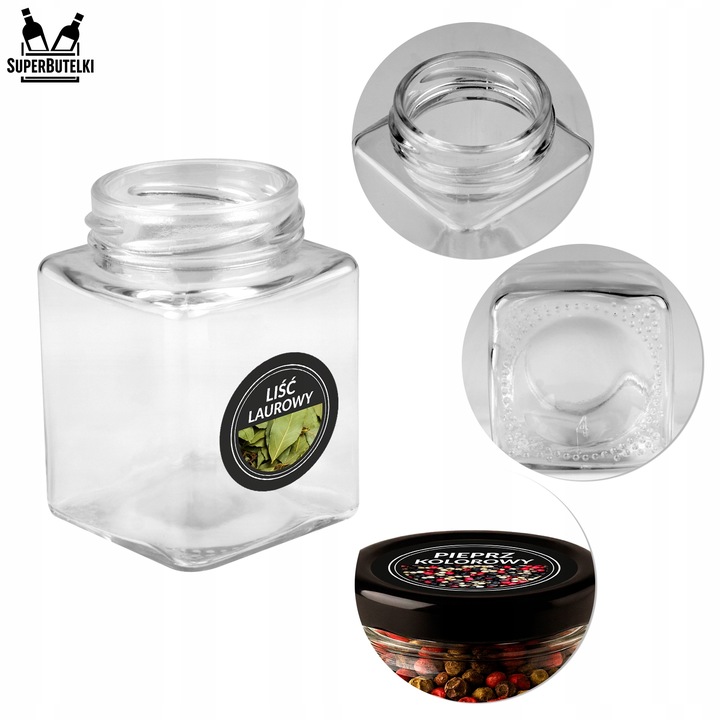 24x słoiczki 120 ml na przyprawy + NABIERAK + 200x etykiety PRZYPRAWNIK
