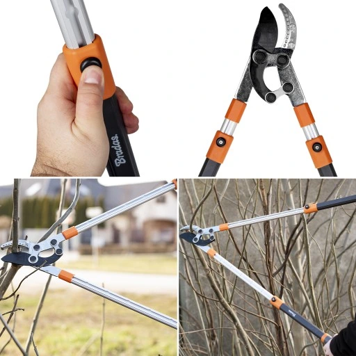 SEKATOR TELESKOPOWY KOWADEŁKOWY DO GAŁĘZI KRZEWÓW PĘDÓW OGRODOWY + RĘKAWICE