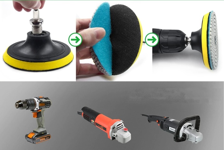 ZESTAW TARCZE DIAMENTOWE DO SZLIFOWANIA POLEROWANIA GRESU SPIEKU