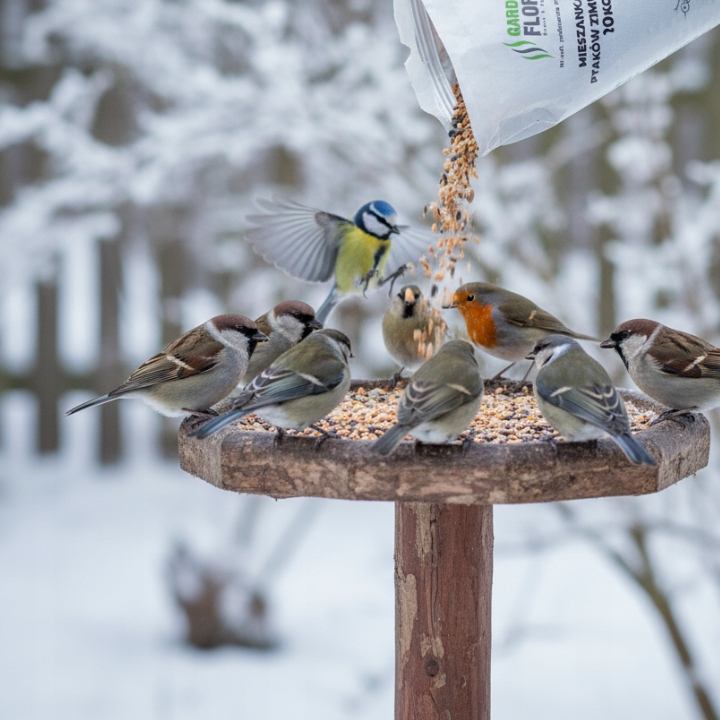KARMA DLA PTAKÓW DZIKICH ZIMUJĄCYCH POKARM ZIARNO IDEALNY DO KARMNIKA 10KG
