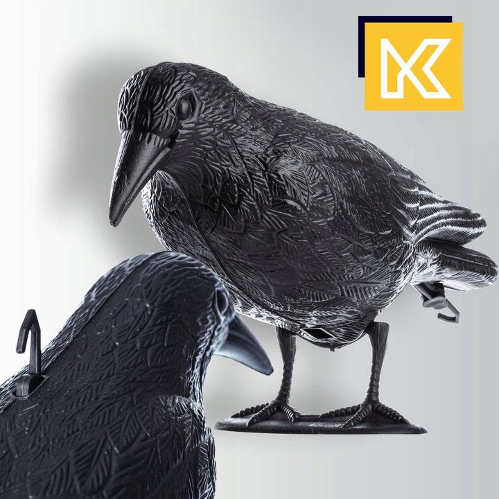 DUŻY KRUK ODSTRASZACZ PTAKÓW GOŁĘBI SZPAKÓW PTAKI NA BALKON CZARNY 3