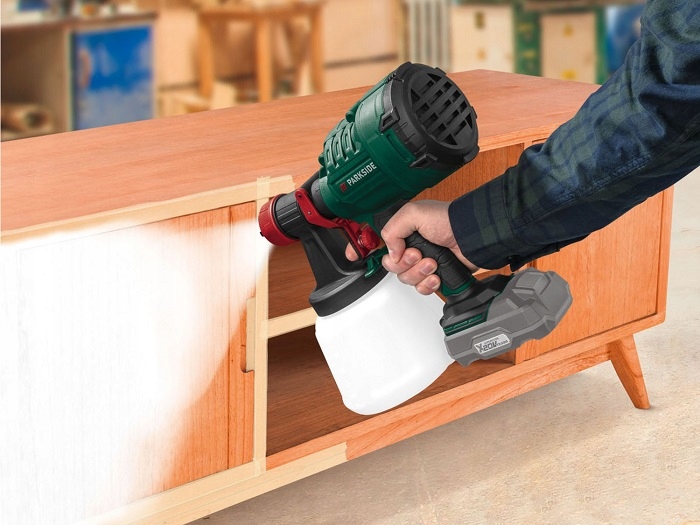 AKUMULATOROWY PISTOLET MALARSKI PARKSIDE PFSA B2 20V ZESTAW AGREGAT +