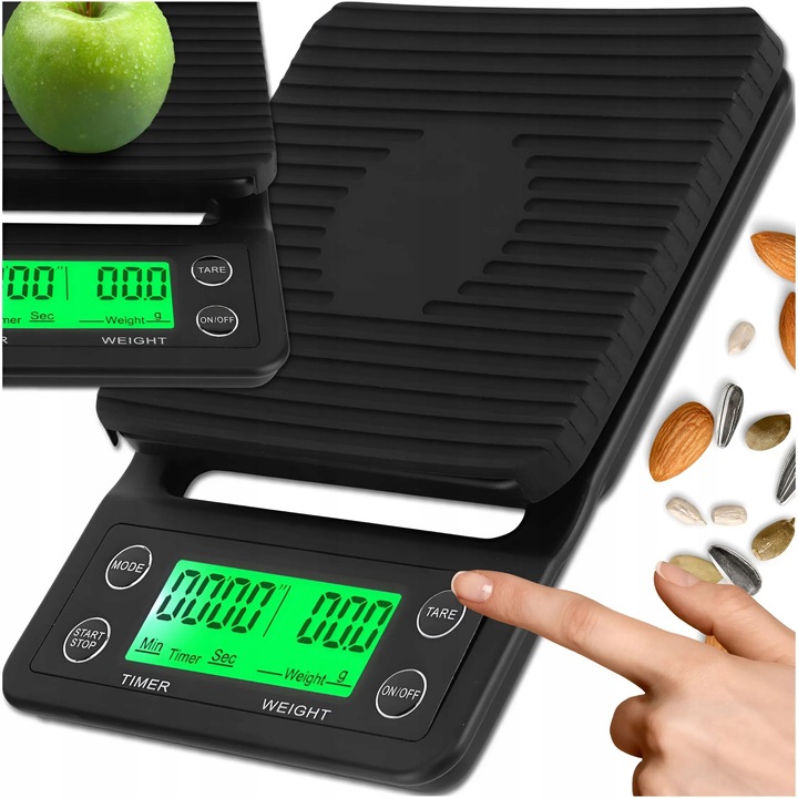 WAGA KUCHENNA ELEKTRONICZNA PRECYZYJNA Z WYŚWIETLACZEM 5000g 1g TIMER