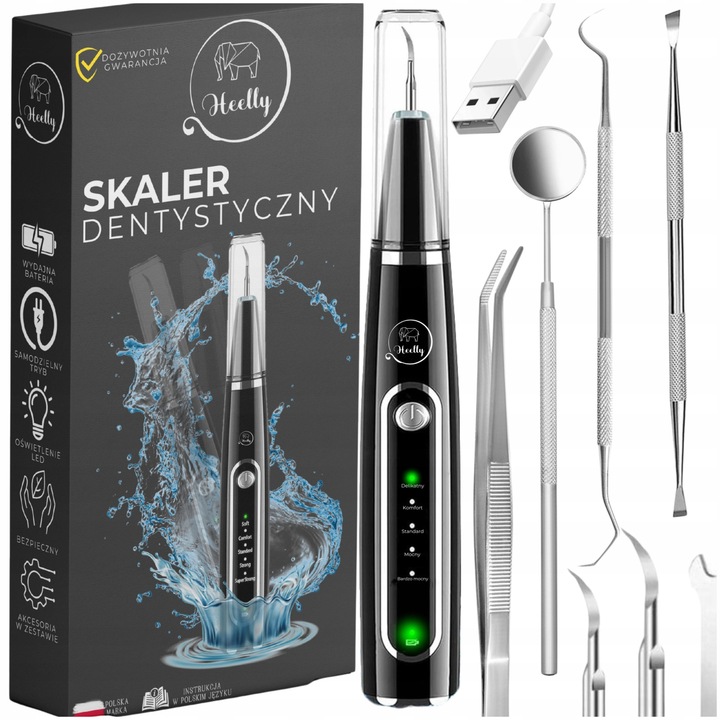 Skaler Ultradźwiękowy Do Zębów - 5 trybów do usuwania kamienia nazębnego
