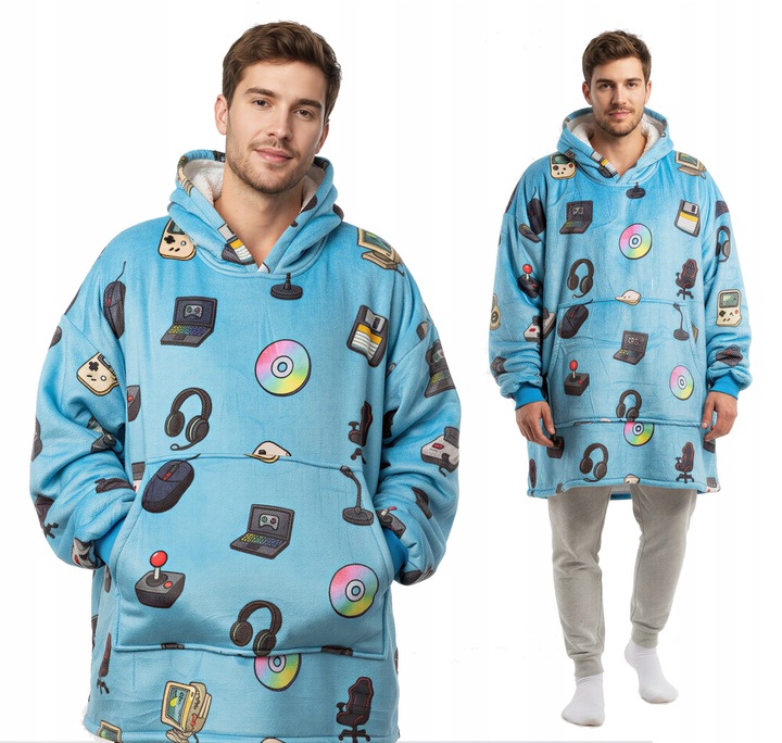 KOC BLUZA Gruba Kocobluza Oversize Futrzak XXL Męska Dla Chłopaka