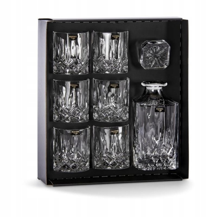ZESTAW WHISKY KARAFKA SZKLANK BOHEMIA CLASSICO 1+6
