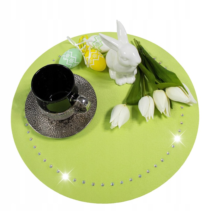 Podkładka dekoracyjna GLAMOUR koło 40 cm czarna srebro