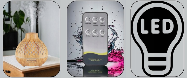 Aroma dyfuzor nawilżacz powietrza light wood 400 ml + timer