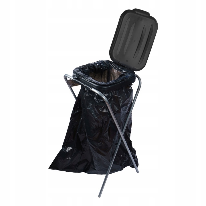 STOJAK NA WORKI DO SEGREGACJI ŚMIECI STELAŻ KOSZ 1 STANOWISKA NA ŚMIECI