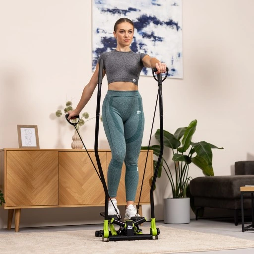 Stepper treningowy skrętny z ramionami nordic walking z linkami i regulacją
