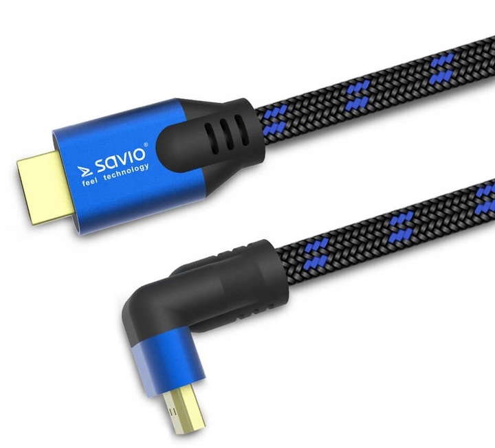 Kabel 1,8m HDMI 2.1 UHD TV 4K 8K Łamany Kątowy 90°