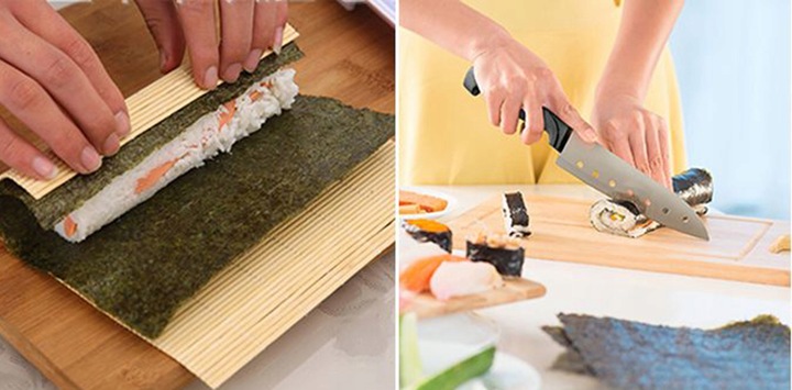 ZESTAW MASZYNKA DO ROBIENIA SUSHI Z ROLKA MATA AKCESORIA DO SUSHI BAZOOKA