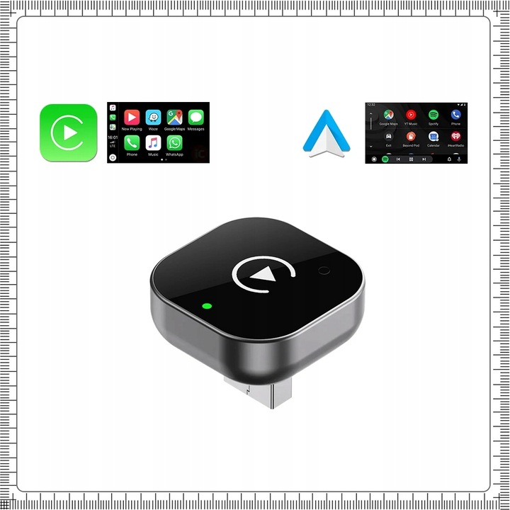 BEZPRZEWODOWY CARPLAY DONGLE BOX ANDROID AUTO ADAPTER DO APPLE IOS