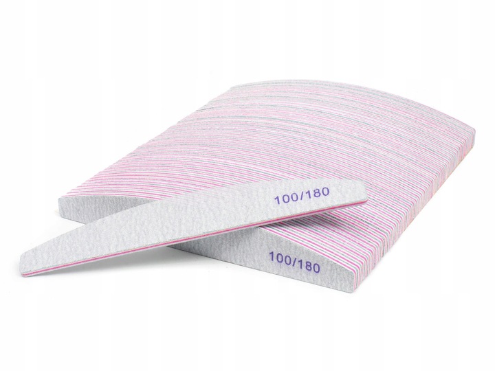 50 x Pilnik do Paznokci Łódka Zebra 100/180