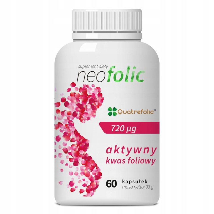 neofolic kwas foliowy metylowany 5-MTHF aktywny folian 60 kaps 400ug B9