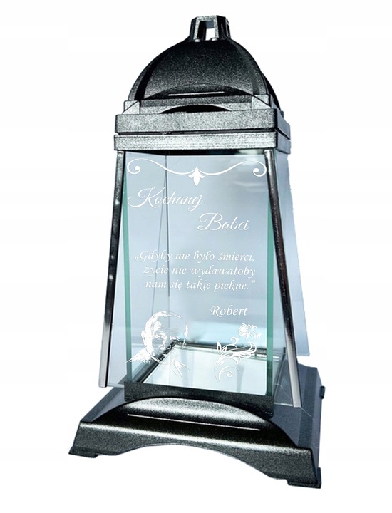 Prezent ZNICZ KAPLICZKA Na Grób dla Babci DZIADKA Dziadków z grawerem