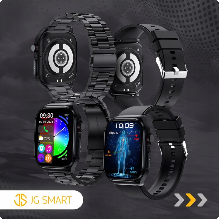 SMARTWATCH DLA SENIORA ZEGAREK EKG FUNKCJA POMIARU CUKRU CIŚNIENIE MENU POL