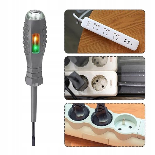 ŚRUBOKRĘT PROBÓWKA PRÓBNI NEONÓWKA TESTER PRĄDU NAPIĘCIA 12-240V diody