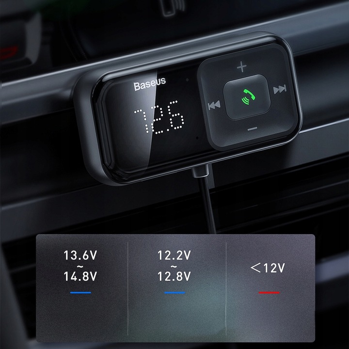 BASEUS TRANSMITER FM BLUETOOTH ŁADOWARKA SAMOCHODOWA 2x USB AUX SD