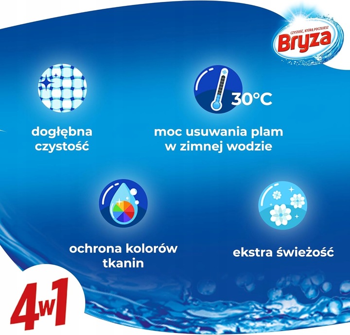 Bryza 4w1 Kapsułki Żelowe do Prania Rzeczy Kolorowych Zapach Kwiatów 50szt