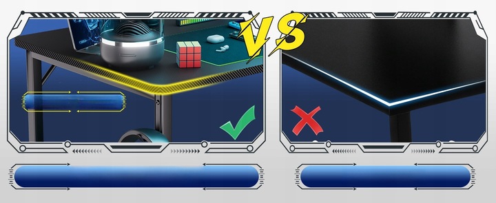 Biurko Gamingowe Narożne z półką i portem ładowania USB na Czarnym