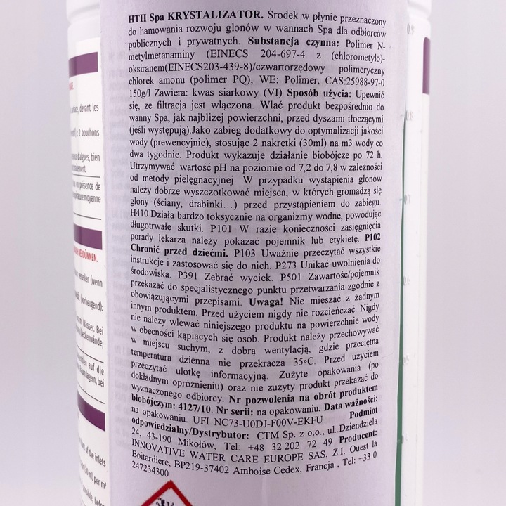 HTH KRYSTALIZATOR 1L DO BASENÓW JACUZZI SPA czysta woda w basenie SPA