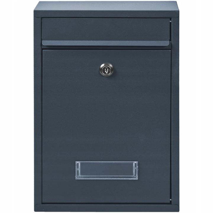 SKRZYNKA POCZTOWA NA LISTY POCZTĘ ANTRACYT + STAL LAMINAT NAPIS ADRES
