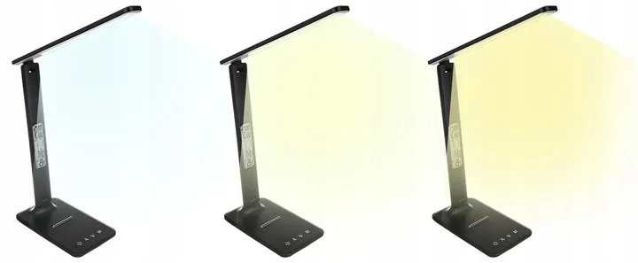 LAMPKA LED BIURKOWA SZKOLNA BIURKO WYŚWIETLACZ LCD ZEGAR DATA