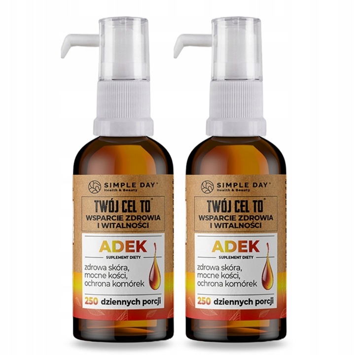 ADEK WITAMINA KROPLE A + D3 + E + K2 MK-7 | 250 PORCJI DZIENNYCH