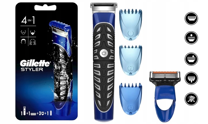 PRECYZYJNY TRYMER DO CIAŁA I ZAROSTU + MASZYNKA DO GOLENIA GILLETTE STYLER