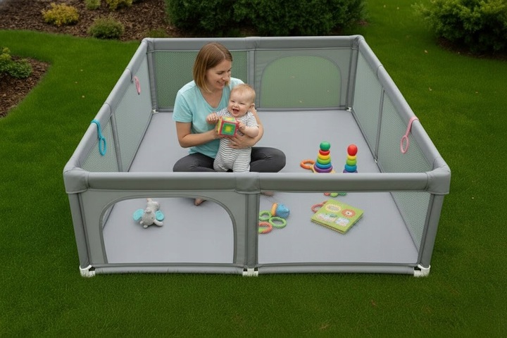 KOJEC DLA DZIECI PREMIUM 150x180 SUCHY BASEN 4 UCHWYTY TORBA