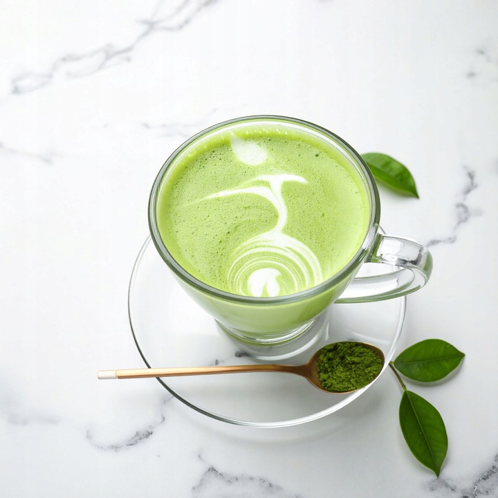 Filiżanki szklane DUŻE Luna 320ml + Spodek komplet 6szt na kawę latte