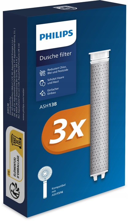 Zestaw filtrów wymiennych PHILIPS ASH138 do filtra prysznicowego