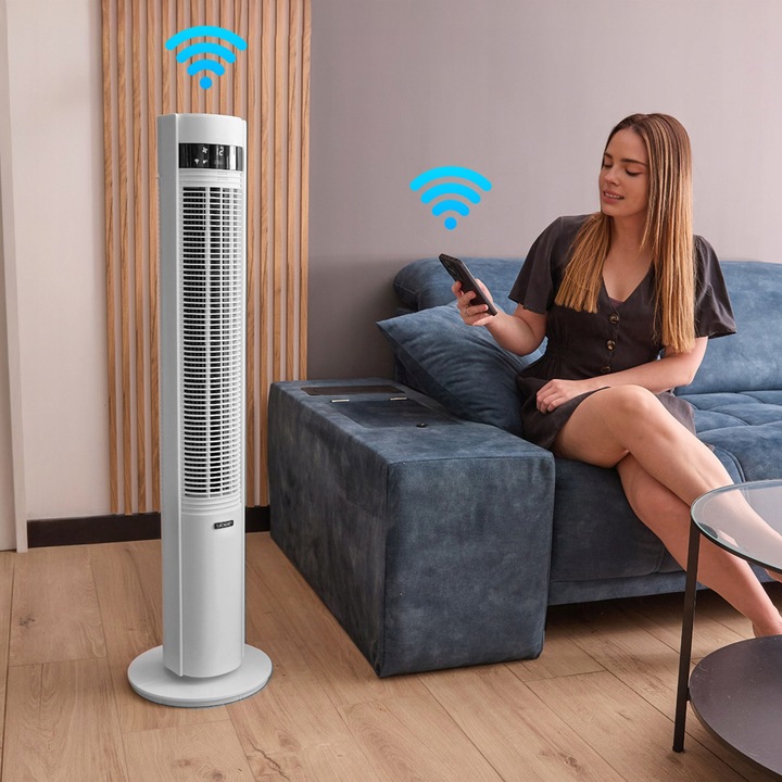 Wentylator kolumnowy stojący Cichy 19dB Yoer +12m zasięg 12 mocy