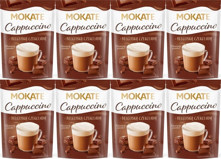 Kawa Cappuccino Belgijska Czekolada Puszysta Pianka Mokate 110g x8