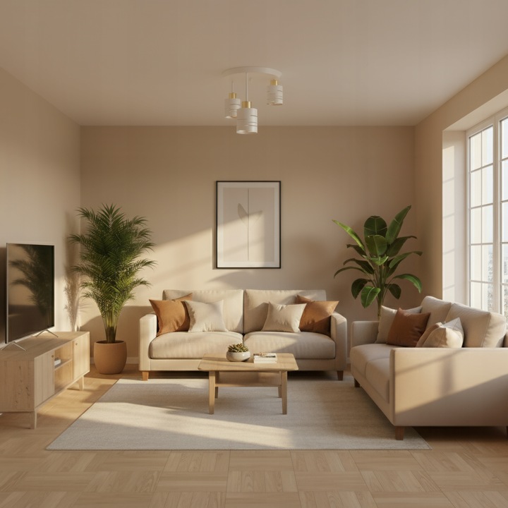 Lampa Sufitowa LED 3X E27 Żyrandol Plafon Natynkowy Oprawa Biała Salon