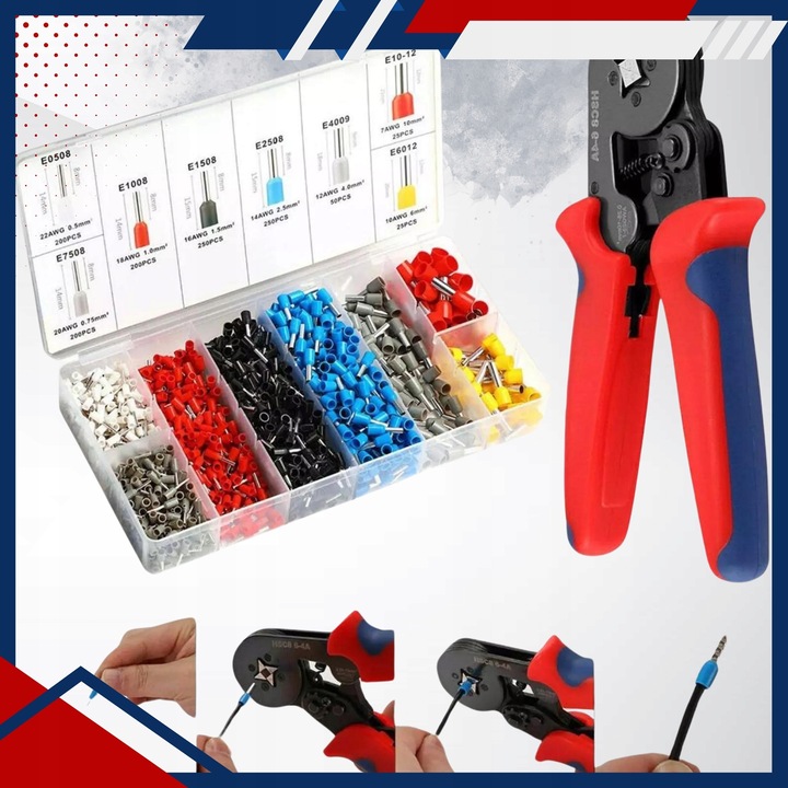 ZACISKARKA PRASKA 1800 TULEJEK KONEKTORÓW KOŃCÓWEK KABLI PRZEWODÓW