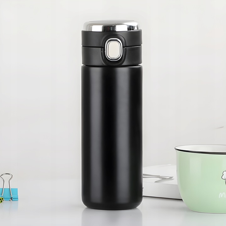 KUBEK TERMICZNY TERMOS Z USTNIKIEM NA KAWĘ HERBATĘ DO SAMOCHODU 420 ML LED