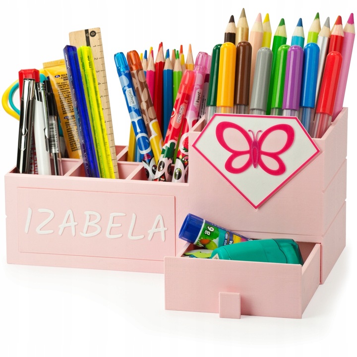 KAJAWIS Organizer na biurko XL przybornik kredki piórnik IMIĘ SZUFLADKA EKO