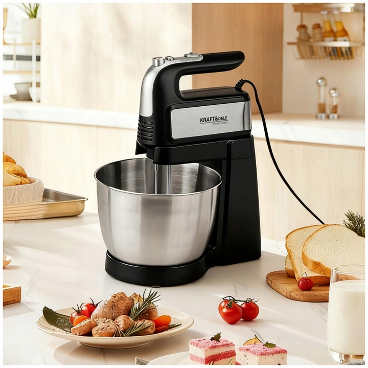 MIKSER Z MISĄ RĘCZNY WIELOFUNKCYJNY ROBOT KUCHENNY 1000W TURBO 5