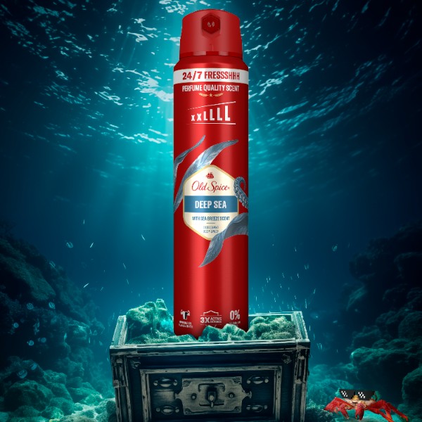 Old Spice Deep Sea, świeżość 24/7, Dezodorant w sprayu dla mężczyzn 250ml