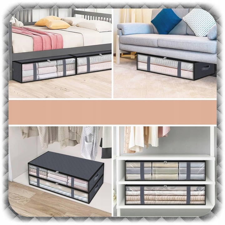 2x ORGANIZER NA POŚCIEL KOŁDRĘ POKROWIEC POJEMNIK Ubrania Pod Łóżko