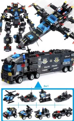 Klocki POLICJA posterunek policji SWAT 725el